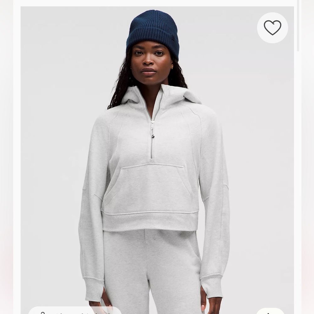 Lululemon gray scuba half zip hoodie